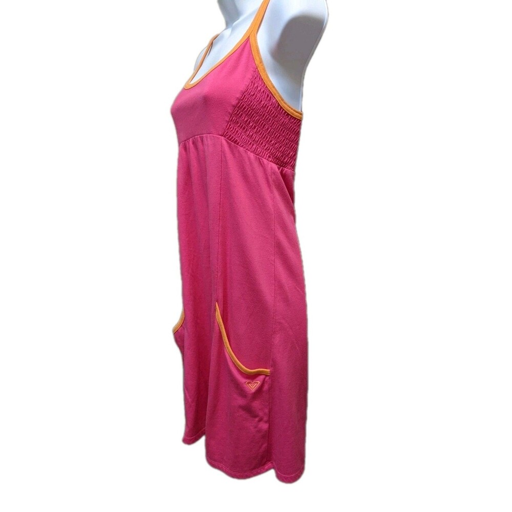 Vintage Roxy Pink Babydoll Tank Dress Sz Small 90s Y2K Beachy Sporty Surf Swim - Picture 2 of 10